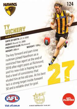2017 Select Certified #124 Tyrone Vickery Back